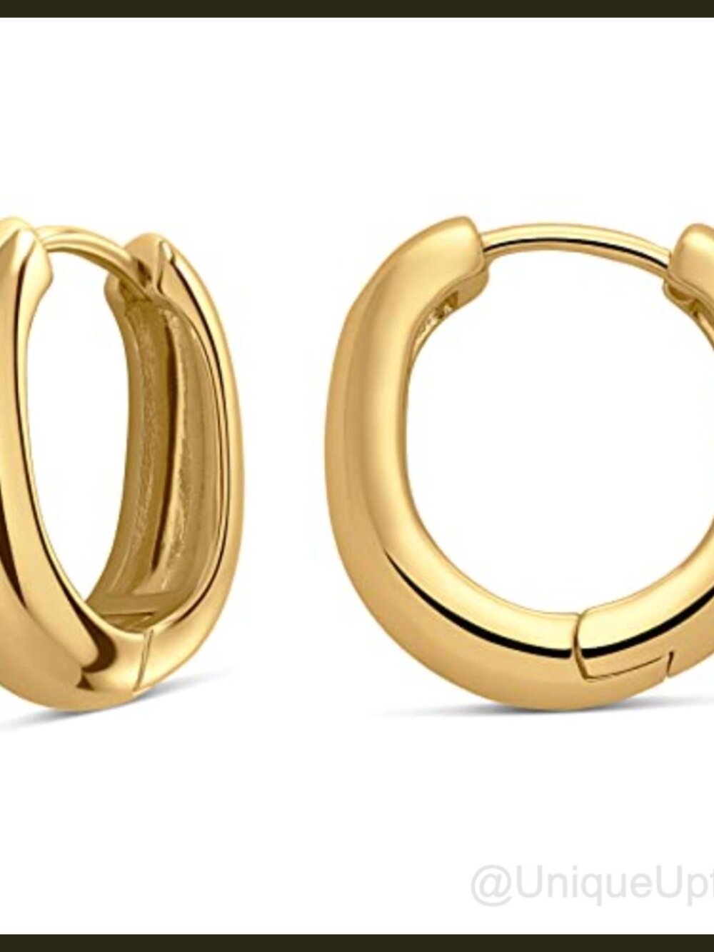 18mm Gold Plated Huggie Hoop Earrings Hypoallergenic Nickel Free